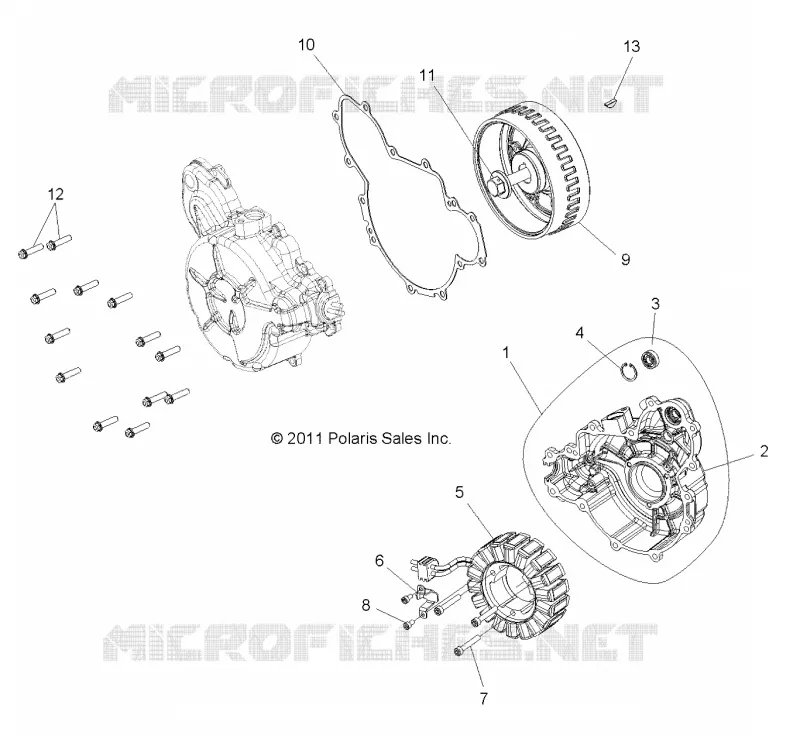 MOTOR, STATOR AND COVER