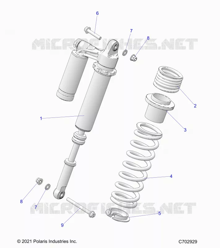 SUSPENSION, REAR MONTAJE DE DESCARGA