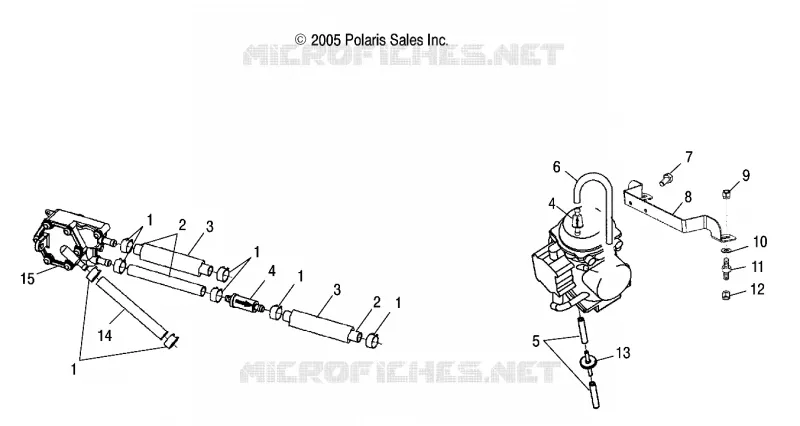 CARBURADOR MOUNTING AND BOMBA DE COMBUSTIBLE/LINES