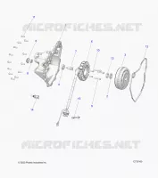ENGINE, STATOR COVER AND FLYRUEDA