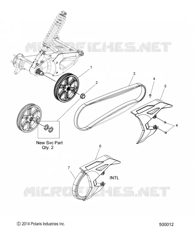 TREN, DRIVEN SPROCKET, BELT AND GUARD