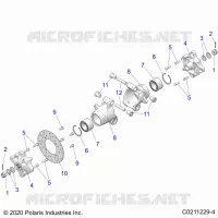 SUSPENSION TRASERA HUBS, CARRIER AND BRAKE DISC