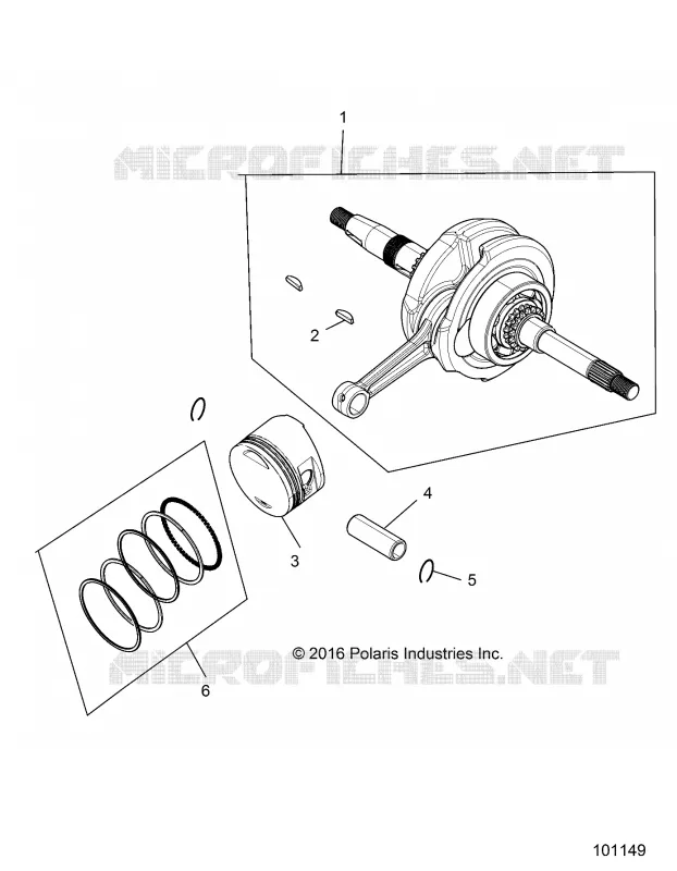 ENGINE, CIGUEÑAL, CONNECTING ROD AND PISTON