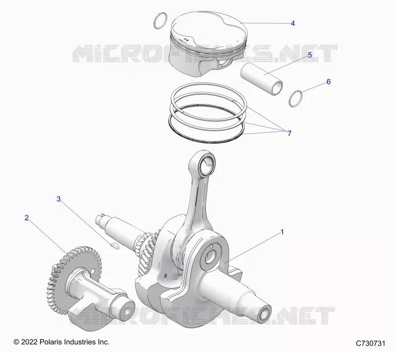 ENGINE, CIGUEÑAL, PISTON AND BALANCE SHAFT