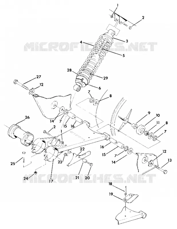 SWING ARM WELDMENT AND SHOCK TRASERO ASSEMBLY (4918411841021A)