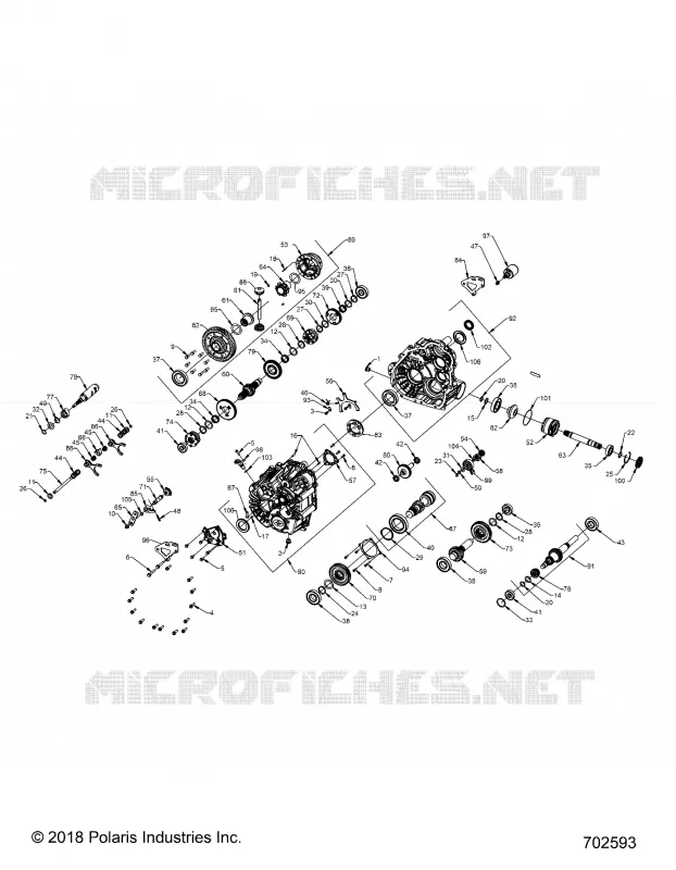 DRIVE TRAIN, PRINCIPAL GEARCASE INTERNALS
