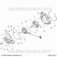 ENGINE, STATOR COVER AND FLYRUEDA