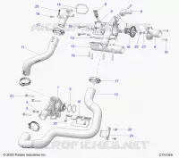 MOTOR, COOLANT PUMP AND THERMOSTAT