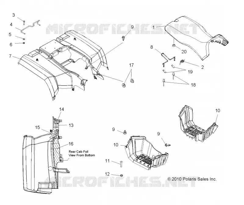 TRASERO CAB, ASIENTO and para pies