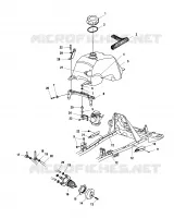 GASOLINA TANK AND CARBURADOR MOUNTING