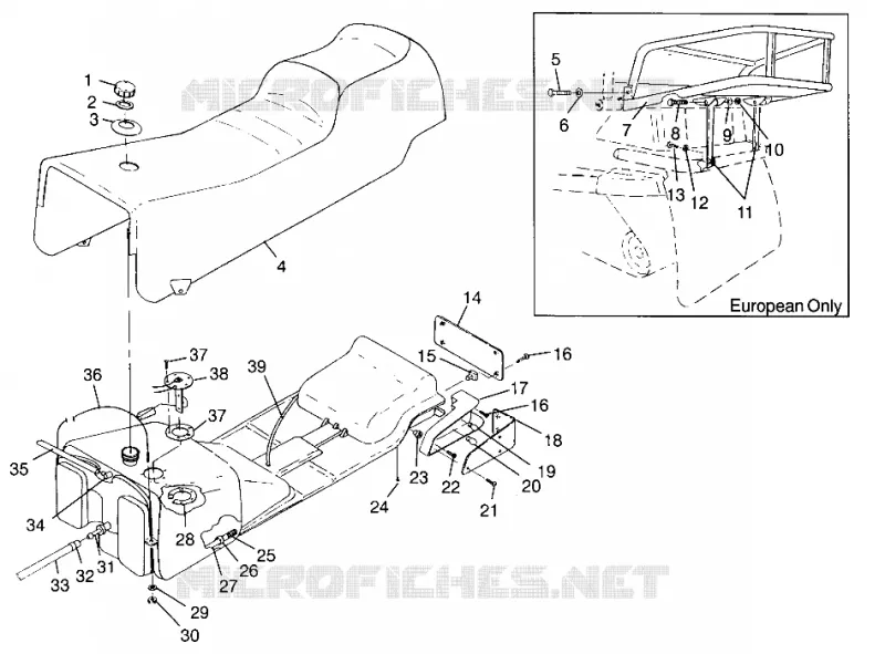 ASIENTO Y TANQUE DE GAS CLASSIC TOURING 0963365 and EUROPEAN CLASSIC TOURING E963 (4933623362A009)