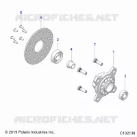 RUEDAS, FRONT HUB AND BRAKE DISK