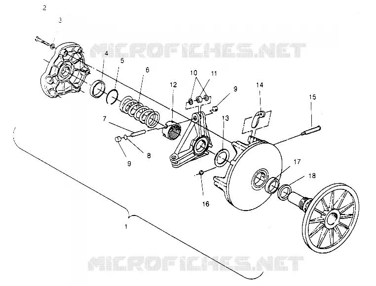 Embrague ASSEMBLY 600 XCR 0951676 (4929132913B014)