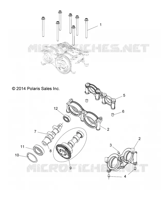 MOTOR, CAMS AND BEARING HOUSING