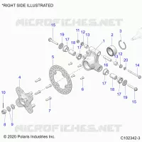 SUSPENSION TRASERA HUB, CARRIER AND BRAKE DISC