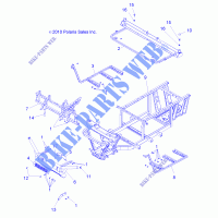 CHASIS, BASTIDOR AND FRONT BUMPER   R11RC08GA/GH/FA/FH (49RGRBASTIDOR11EV) para Polaris RANGER EV 4X4/INTL 2011