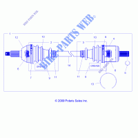 TREN, TREN DELANTERO   R11RC08GA/GH/FA/FH (49LEVSHAFTDRV10SDW) para Polaris RANGER EV 4X4/INTL 2011