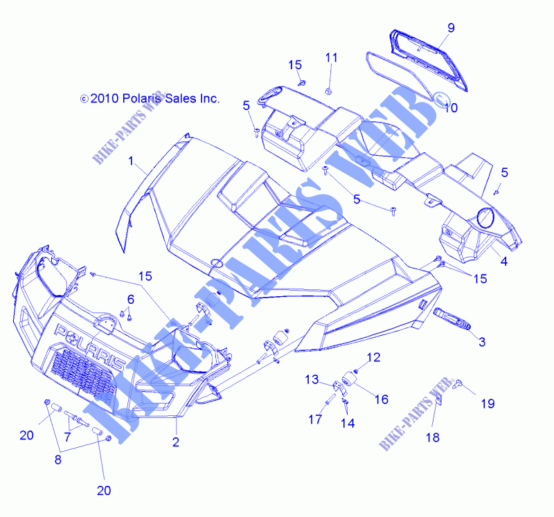 CAPUCHA, DASH and GRILL   R11RC08GA/GH/FA/FH (49RGRCAPUCHA11EV) para Polaris RANGER EV 4X4/INTL 2011