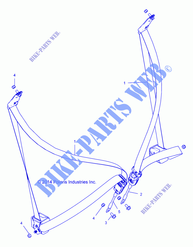 ASIENTO BELT MOUNTING   Z15VBE87FK/JK (49RGRSB15RZR900) para Polaris RZR 900 60 INCH EPS INTL 2015