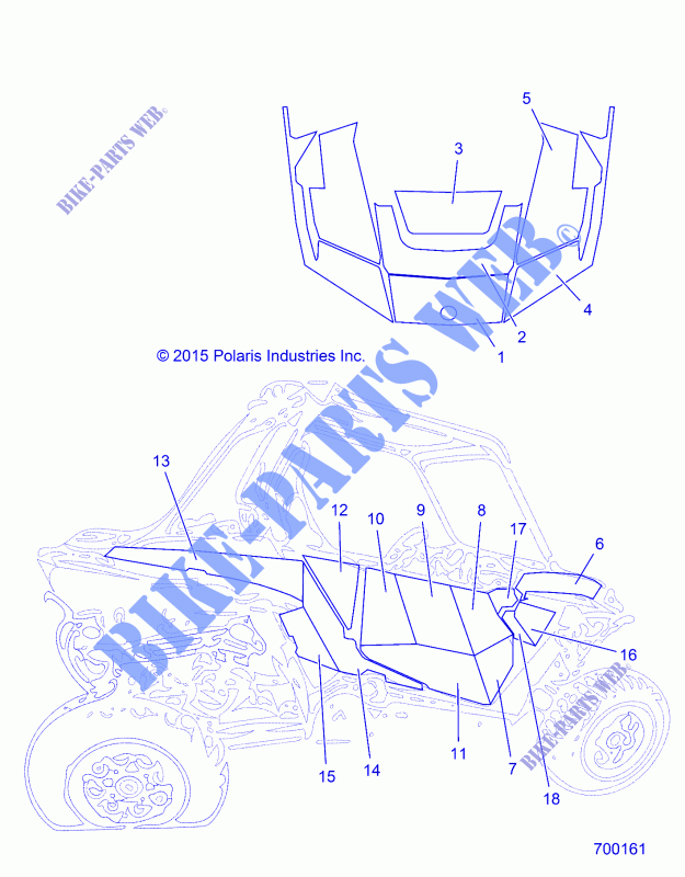 ETIQUETAS   Z15VDE99EW (700161) para Polaris RZR RS1 2018