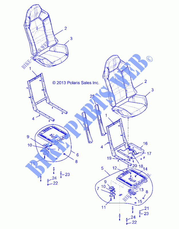 ASIENTO ASM. AND SLIDER   Z15VFE99AT/AV/AP (49RGRASIENTO1410004) para Polaris RZR XP 4 1000 2015