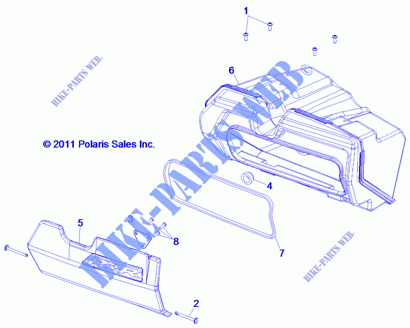 GUANTERA   Z14XE7EAL/X (49RGRGLOVEBOX12RZR) para Polaris RZR 4 800 EPS LE 2014