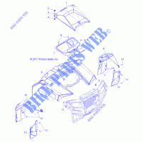 CAPUCHA and FRONT BODY WORK   Z14XT9EAO (49RGRCAPUCHA12RZRXP900) para Polaris RZR 4 900 LE 2014