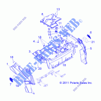 Las asas de and FENDERS   Z14XT9EAO (49RGRRACKMTG12RZRXP900) para Polaris RZR 4 900 LE 2014