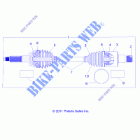 TREN, REAR HALF SHAFT   Z14VH57AD/6EAI/6EAW (49RGRSHAFTDRIVERR12RZR570) para Polaris RZR 570 / EPS LE 2014