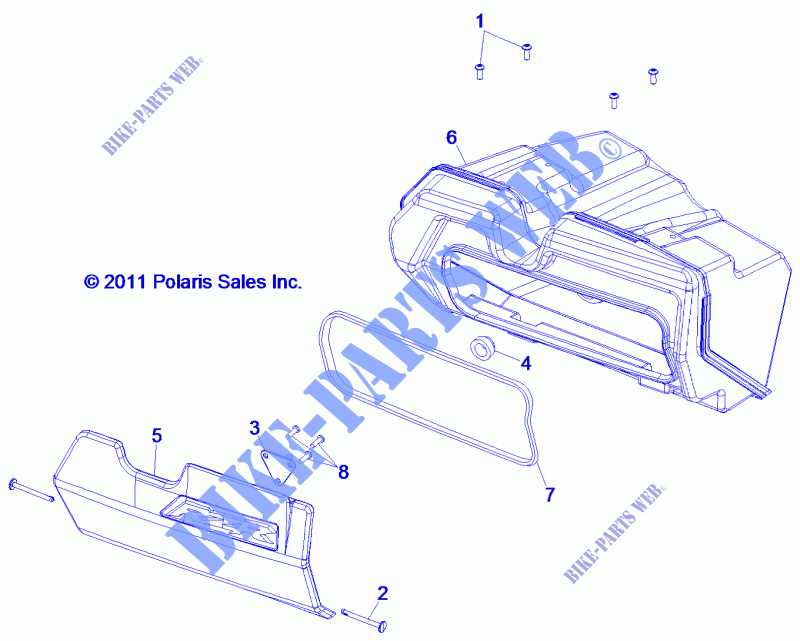 GUANTERA   Z14VH6EAI (49RGRGLOVEBOX12RZR) para Polaris RZR 570 / EPS LE 2014