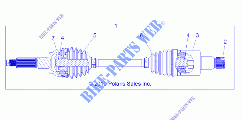 TREN, REAR HALF SHAFT   Z14VH76AC/AD/EAI/EAK/EAJ/EAL/EAW (49RGRSHAFTDRIVERR1332884) para Polaris RZR 800 EPS LE / XC EDITION 2014