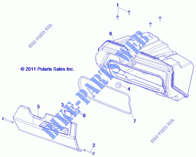 GUANTERA  Z14VE76FX/FI (49RGRGLOVEBOX12RZR) para Polaris RZR S 800 INTL EFI/ISRAEL  2014