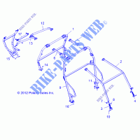 CHASIS, CAB BASTIDOR AND SIDE BARS   R13XT9EAL (49RGRCAB13JAGX) para Polaris RZR 4 XP JAGGED X 2013