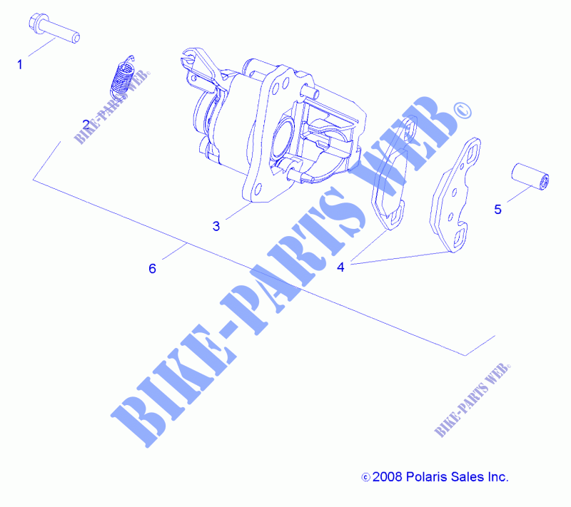 Barke PINZA, REAR   R11VA17AA (49RGRCALIPERRR09RZR170) para Polaris RZR 170 2011