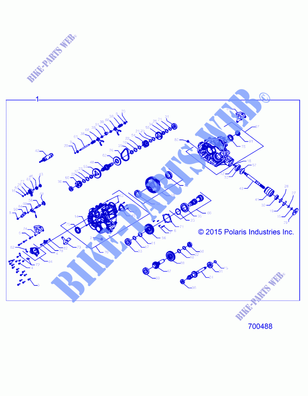 TREN, PRINCIPAL GEARCASE   R16RDA57A1/B1 (700488) para Polaris RANGER 6 CREW 570 FULL SIZE 2016
