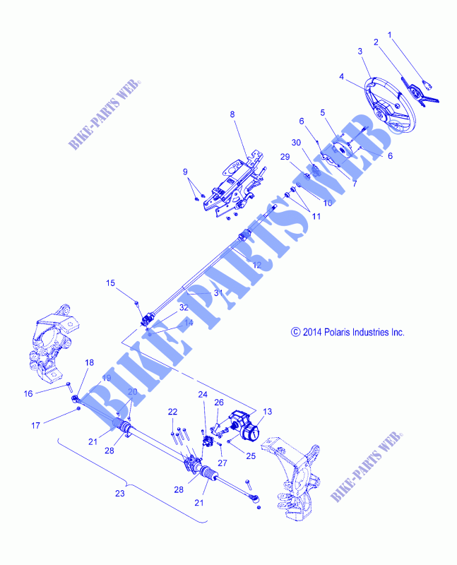 GOBIERNO   T16AAS/AAP ALL OPCIONES (49SLINGSHOTSTEER14SLING) para Polaris SLINGSHOT - SL - SL LE 2016