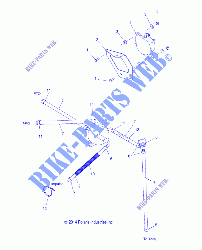 SISTEMA DE COMBUSTIBLE, BOMBA DE COMBUSTIBLE and LINES   S15CT5BEL/BSL/BSM (49SNOW GASOLINALINE15550) para Polaris INDY 2015