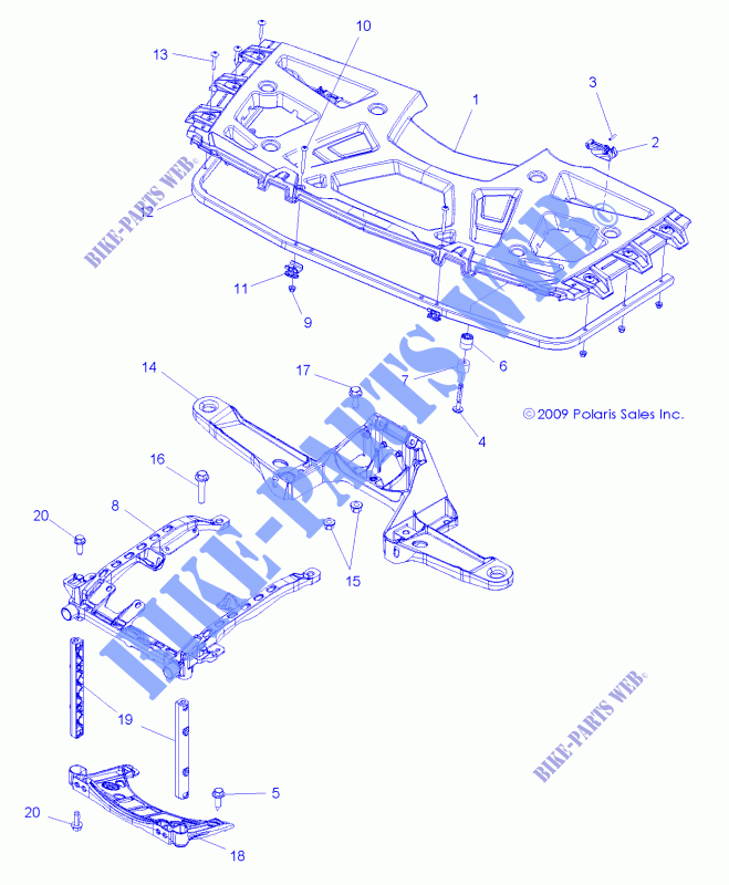 Portaequipajes delantero and SUPPORTS   A14ZN8EFP (49ATVRACKMTG10SPXP550) para Polaris SPORTSMAN FOREST 850 2014