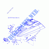 CAPUCHA HINGE and BRACE ASM.   S14SU4BEL (49SNOWCAPUCHAMTG11WIDELX) para Polaris WIDETRAK 2014