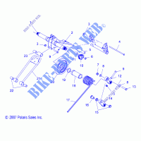 SUSPENSION, TRASERO ARM PAR   S11PD7FSL (49SNOWTORQUEREAR086008BALL) para Polaris TRAIL LUXURY 2011