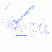 FRENO FRONTAL CALIPER   A12NG50AA (49ATVFRENOFRT10SCRAM) para Polaris SCRAMBLER 500 4X4 2012