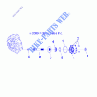TREN, PRINCIPAL CAJA DE ENGRANAJES OUTPUT SHAFT   A12NG50AA (49ATVSHAFTOUTPUT1332729) para Polaris SCRAMBLER 500 4X4 2012