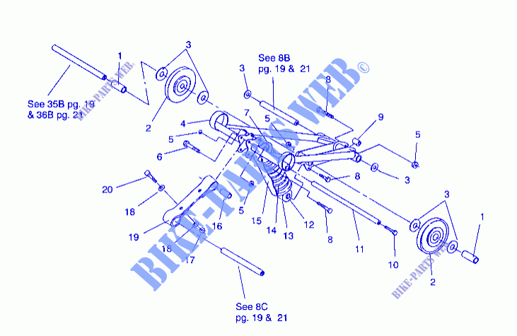 El par entre ARM XLT/0930767   XLT SKS/0930567 (4923012301023A) para Polaris OTHERS 1993