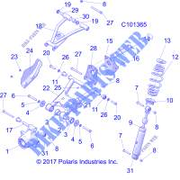 SUSPENSION   A18S6S57C1/CL  para Polaris SPORTSMAN 6X6 570 BIG BOSS EPS TRACTOR 2018