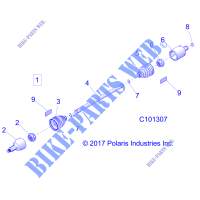 TREN, DRIVE SHAFT, FRONT   A18SXD95B9/SXE95BR/BC (C101307) para Polaris SPORTSMAN XP 1000 HUNTER EDITION 2018