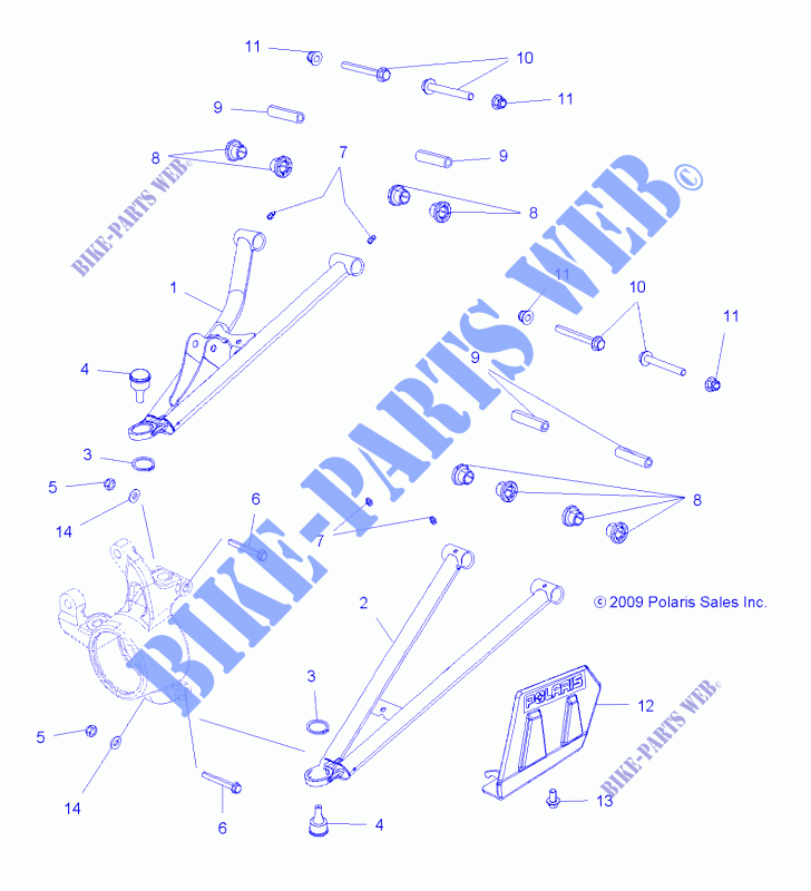 SUSPENSION DELANTERA A ARMS   A16SYE85AS (49ATVSUSPFRT10SPTRGEPS) para Polaris SPORTSMAN TOURING 850 SP 2016