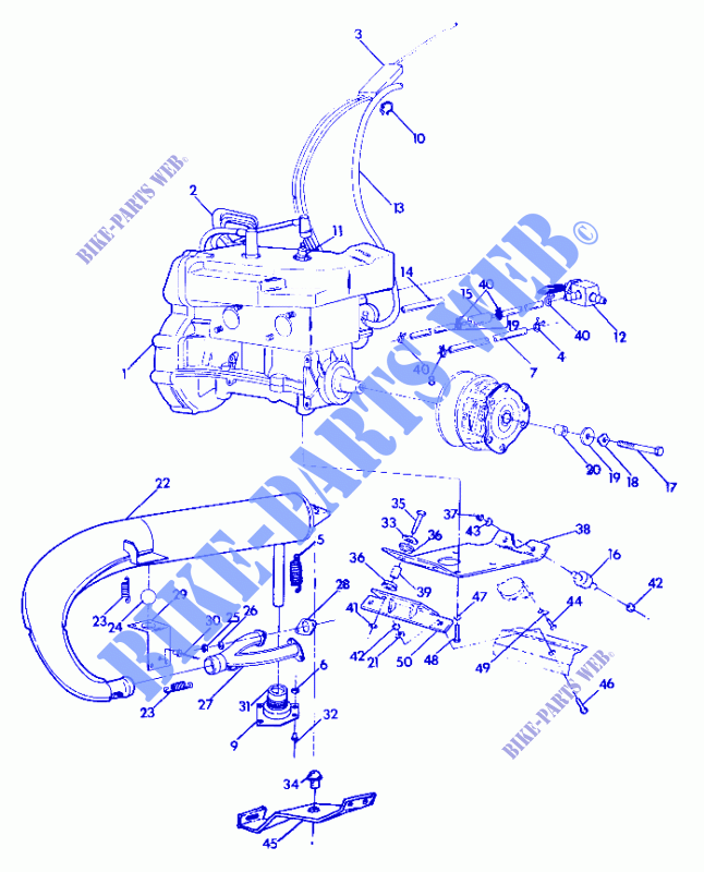 MONTAJE DEL MOTOR Sport/Sport GT (4921282128037A) para Polaris OTHERS 1992