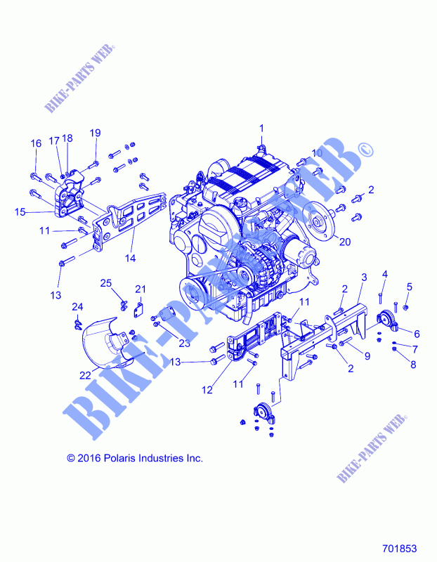 MOTOR, MOUNTING   R17RTED1F1/SD1C1 (701853) para Polaris RANGER 1000 DIESEL EU 2017