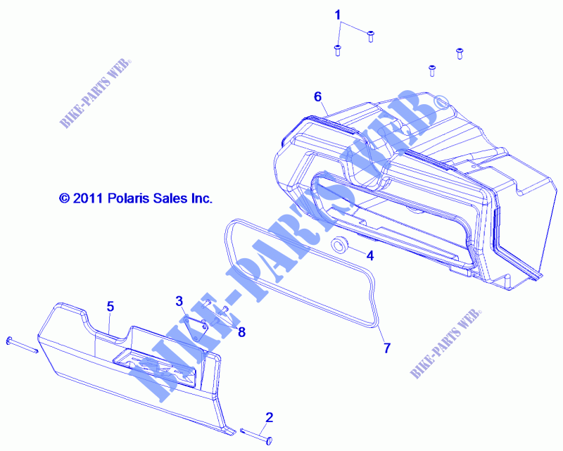 GUANTERA   Z17VHE57AU (49RGRGLOVEBOX12RZR) para Polaris RZR 570 2017