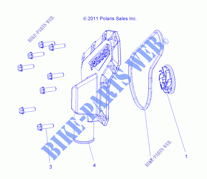 MOTOR, WATERPUMP IMPELLER AND COVER   Z17VHA57A2/E57AU (49RGRWATERPUMP12RZR570) para Polaris RZR 570 2017